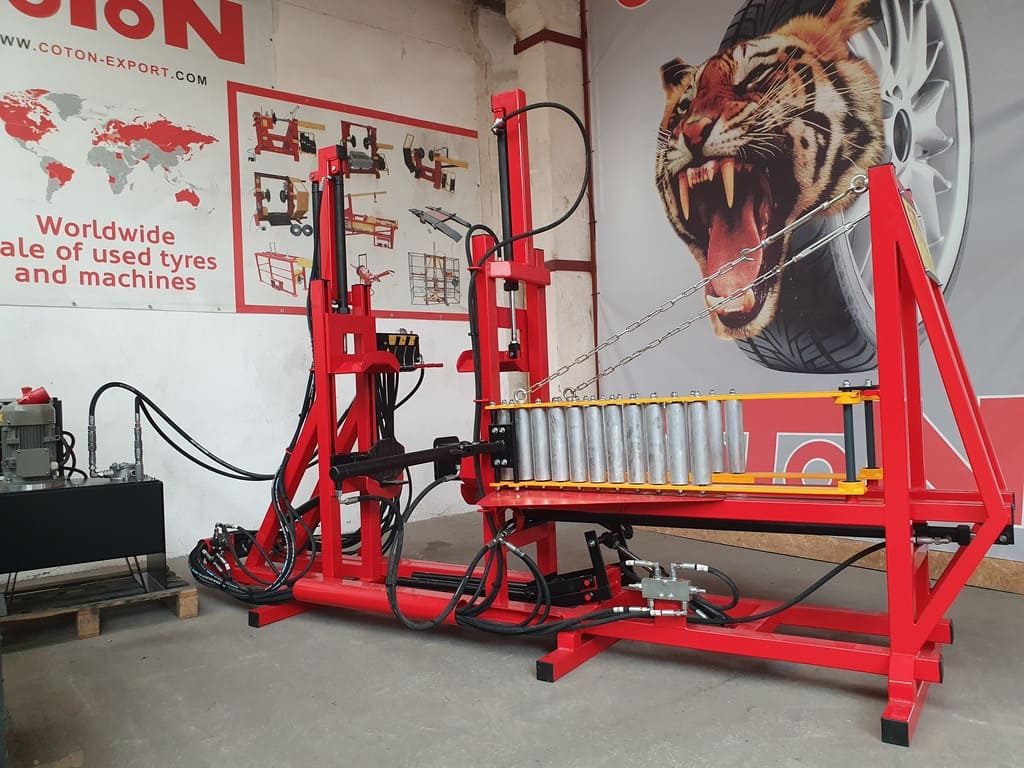 COTON COT-9 hydraulic tyre tripling machine - front view