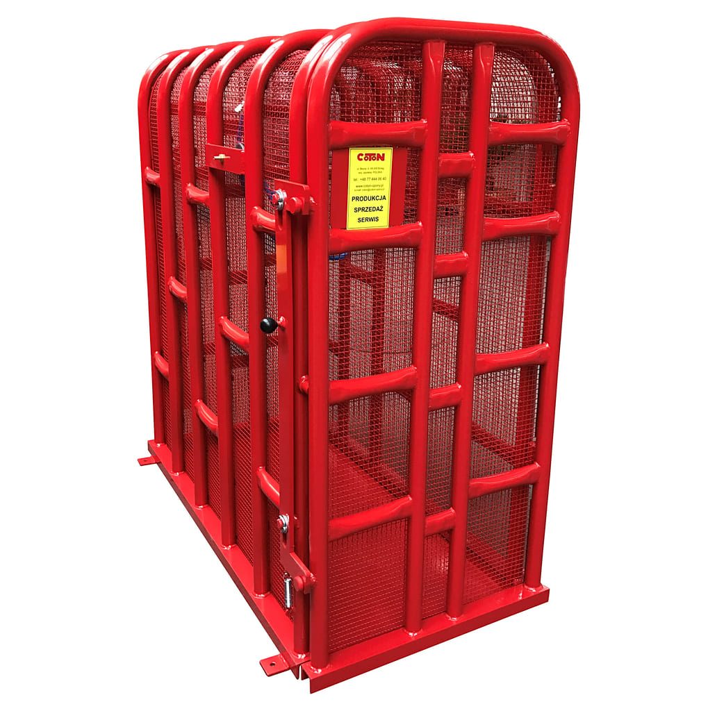 Truck tyre inflation safety cage - closed